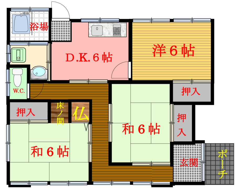 八代市　不動産 高小原町 貸家Ｃ 5.6万円